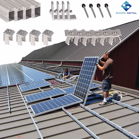 Support de panneau solaire galvanisé à chaud Rail en aluminium photovoltaïque